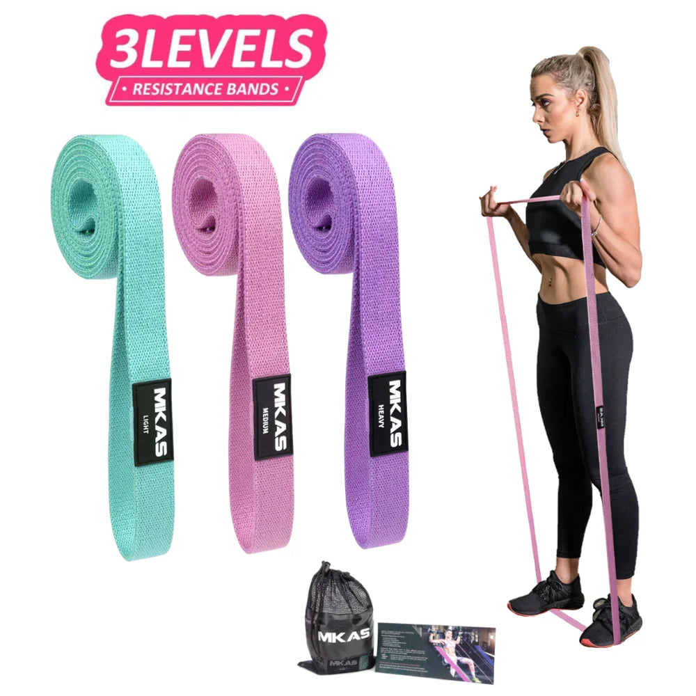 3-Piece Fabric Long Resistance Bands Set