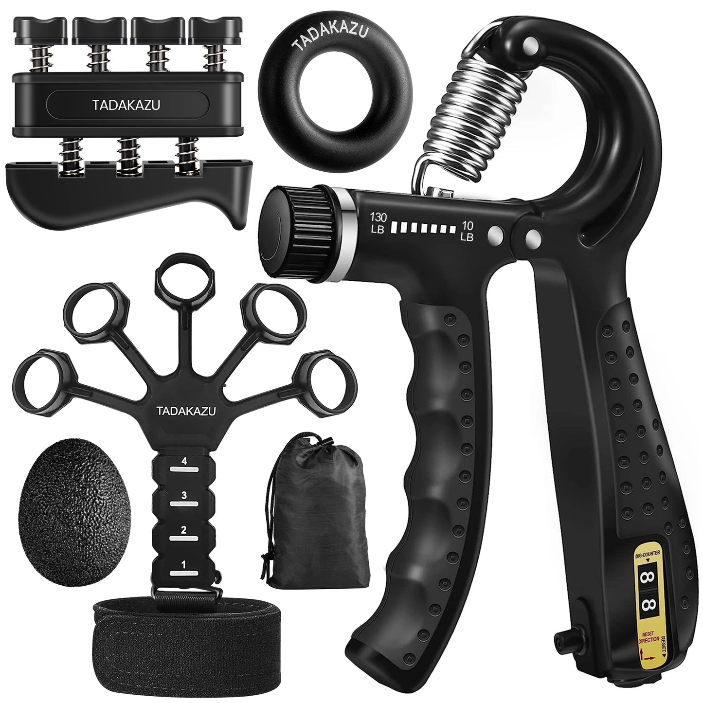 5-Piece Adjustable Grip & Forearm Trainer Kit