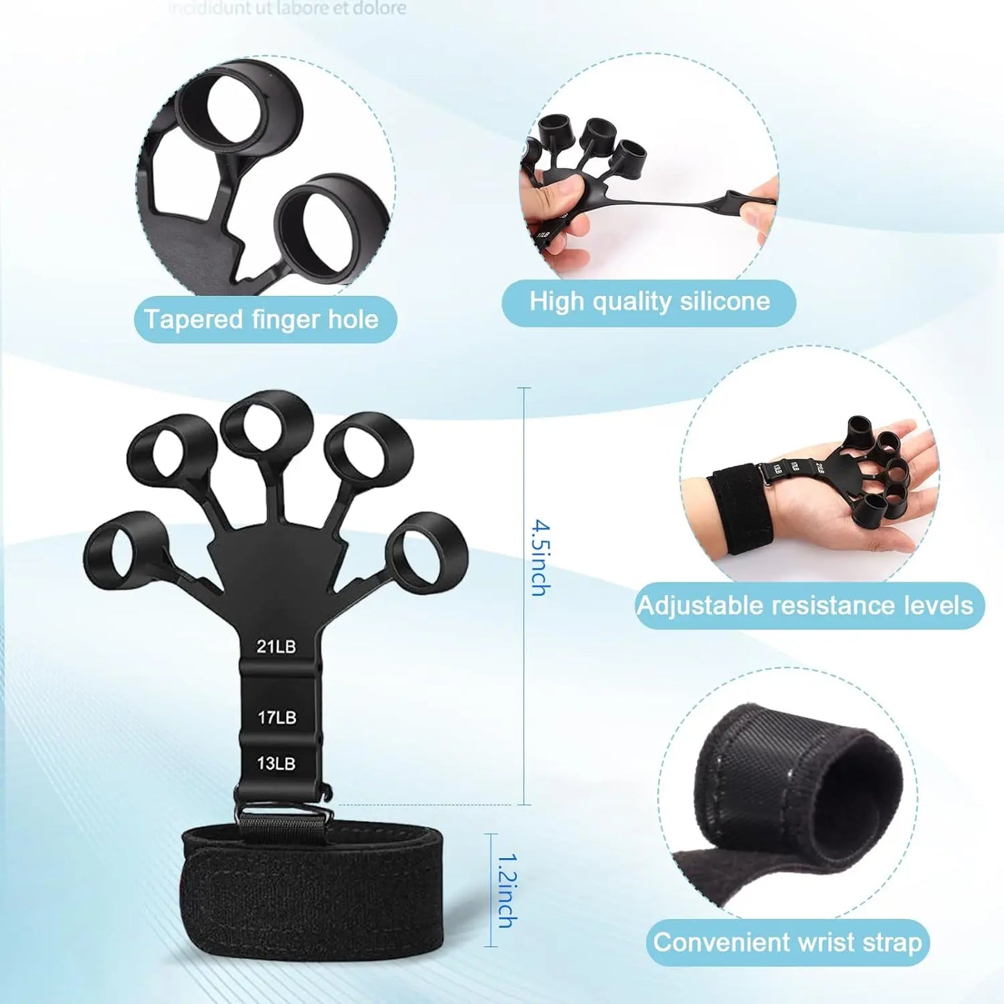 5-Piece Adjustable Grip & Forearm Trainer Kit