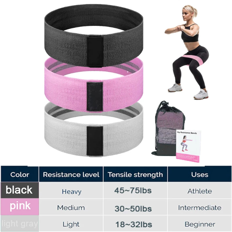 3-Piece Fabric Long Resistance Bands Set