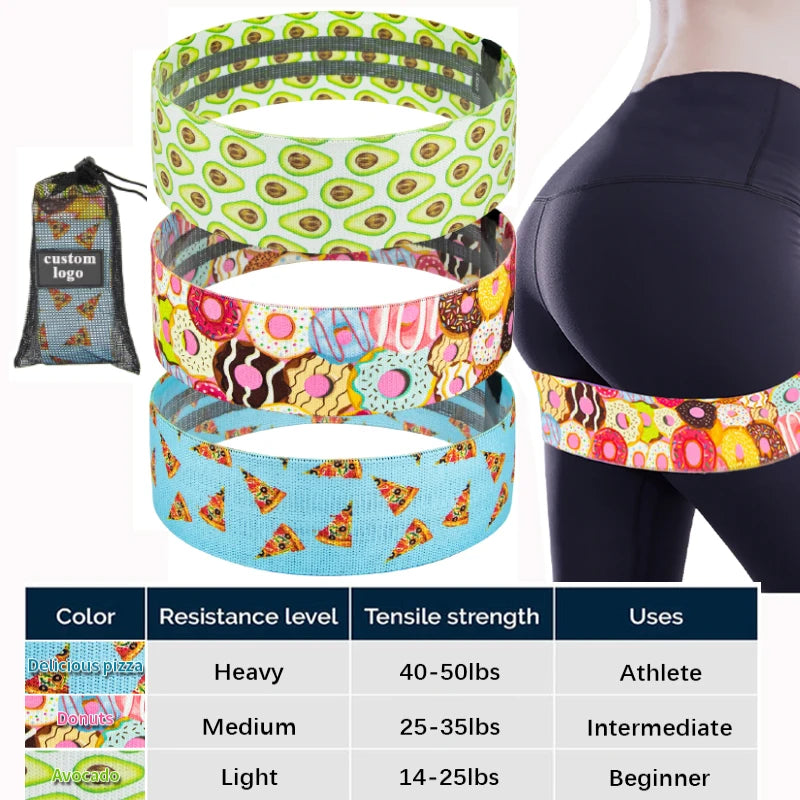 3-Piece Fabric Long Resistance Bands Set