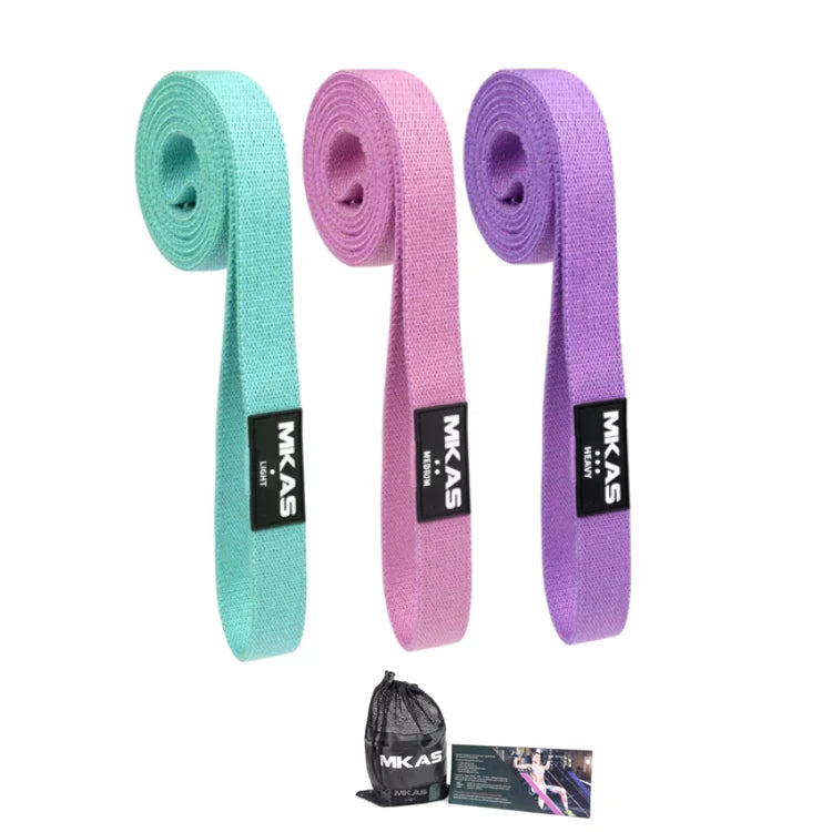 3-Piece Fabric Long Resistance Bands Set