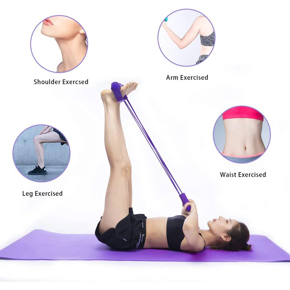Multi-Function Resistance Bands with Pedals Power Belly Trainer
