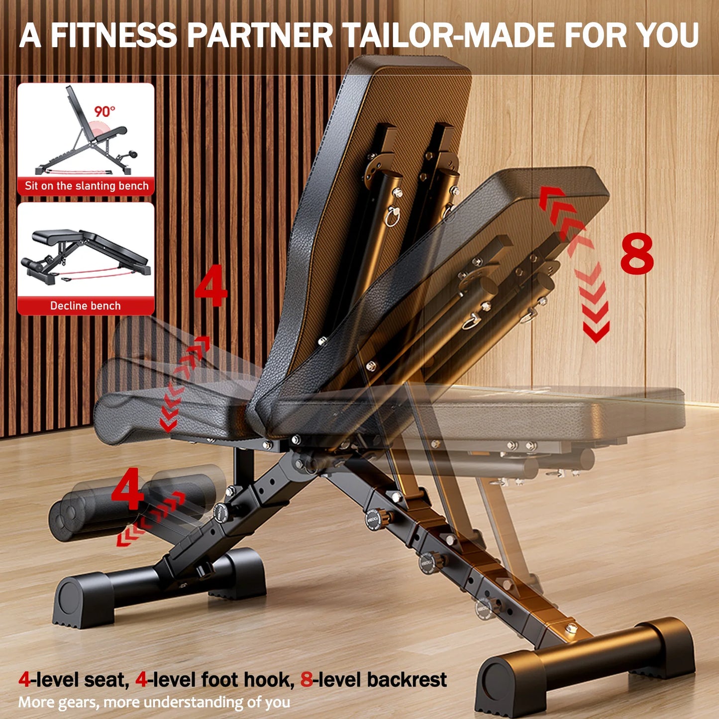 Adjustable Folding Weight Bench - Multifunctional Strength Trainer