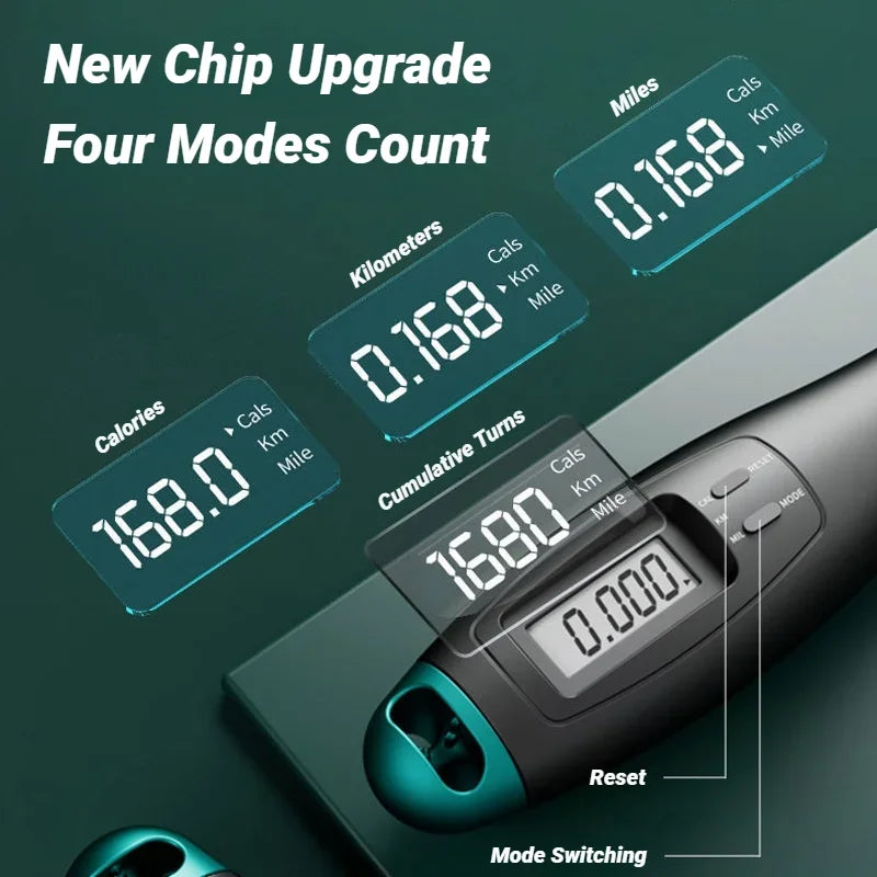 Adjustable Steel Skipping Rope with Electronic Counter for Fitness & Training