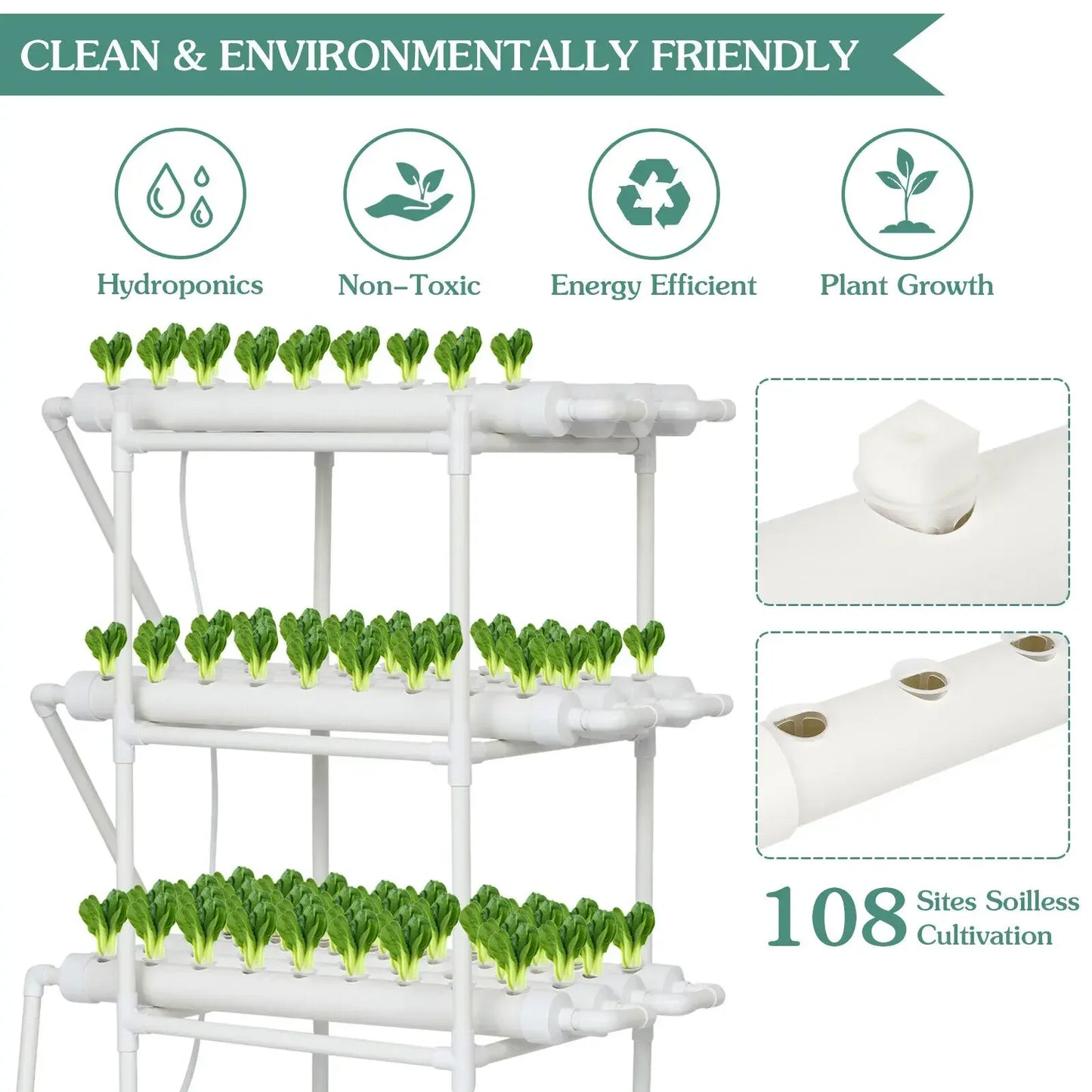 108-Site 3-Layer Hydroponic Grow System