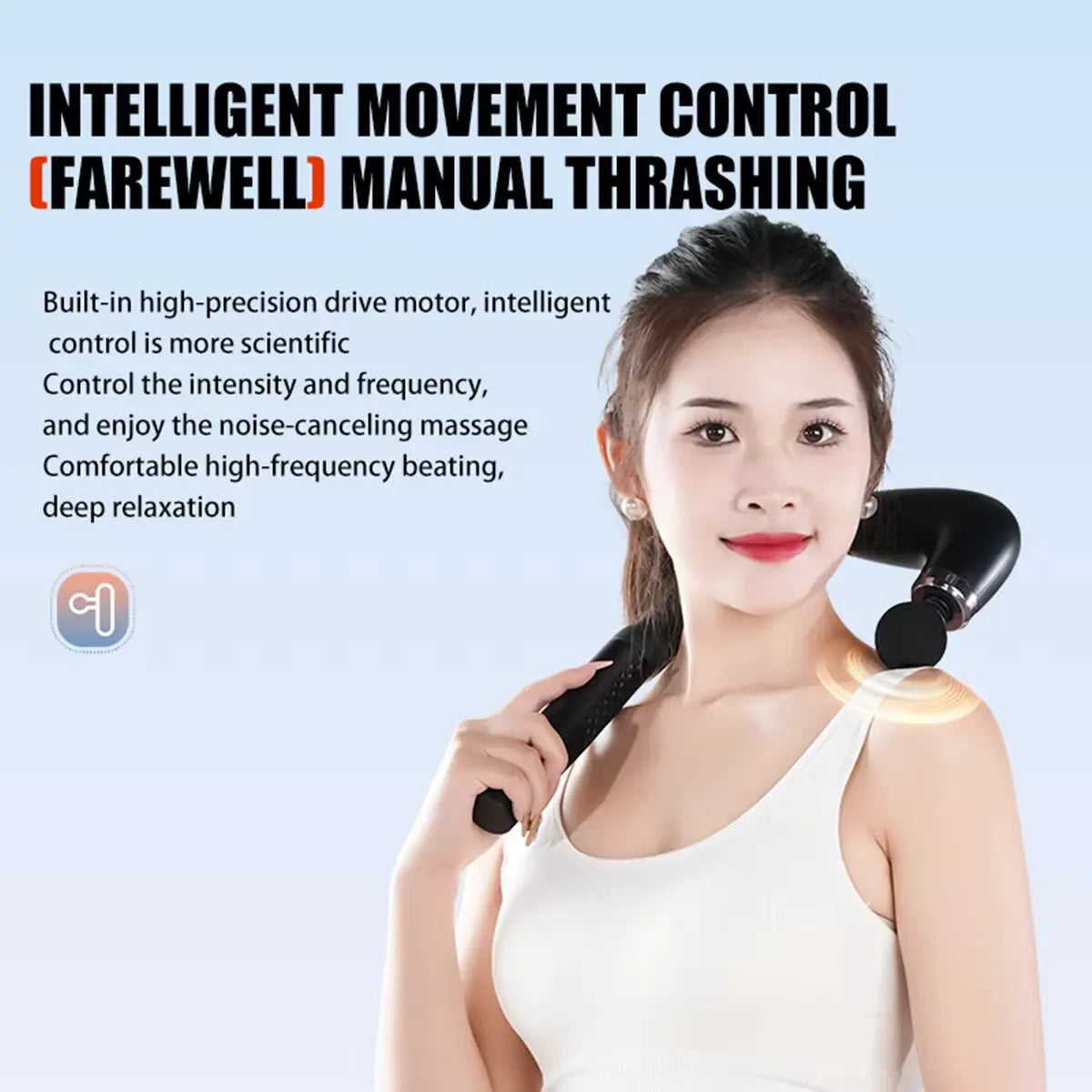 Portable Massage Gun Long-Handle High-Frequency Vibration Massager