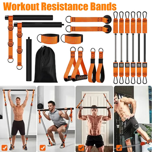 Portable Detachable Pilates Bar Kit with Resistance Bands