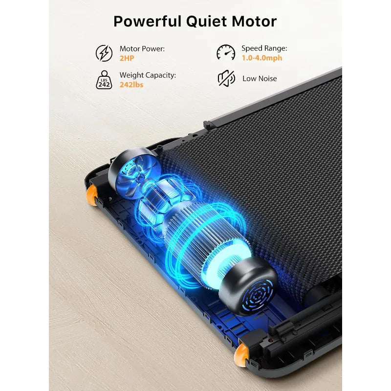 Foldable Walking Pad Treadmill – Adaptive Speed Under-Desk & Home Fitness Solution