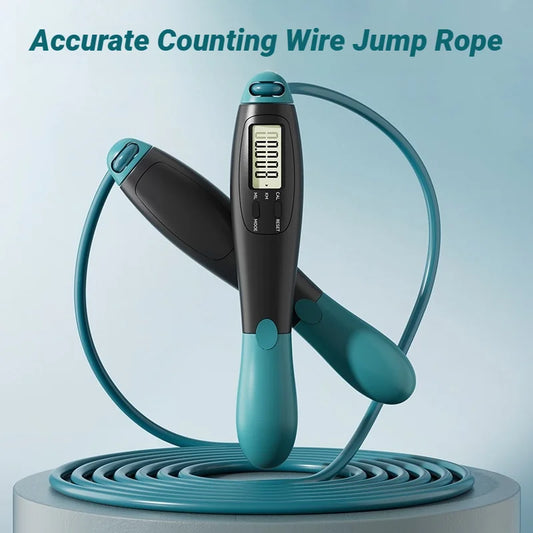 Adjustable Steel Skipping Rope with Electronic Counter for Fitness & Training