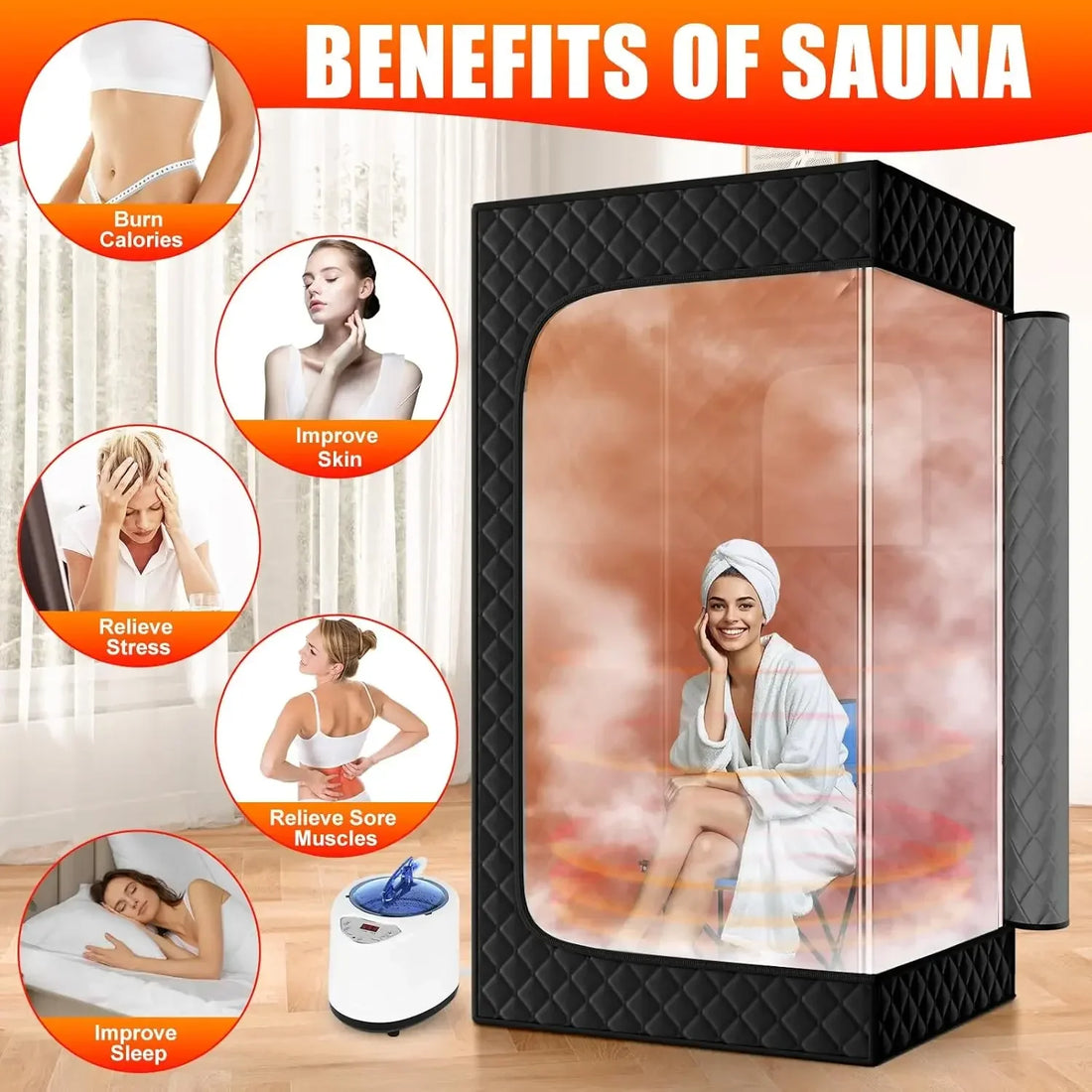 Upgraded Portable Steam Sauna Box